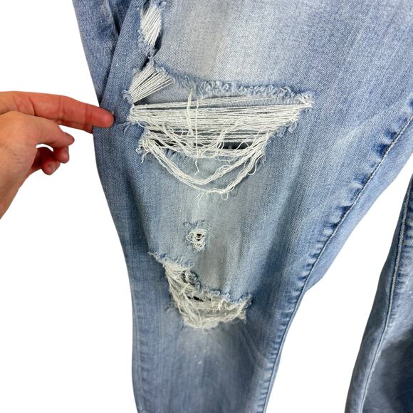 Judy Blue Light Wash High Rise Destroyed Distressed Ankle Fit Stretchy Jeans 20W - Picture 3 of 9